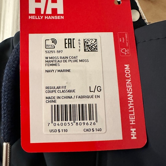 Brand New with Tags! Large Helly Hansen Rain Coat! - Picture 2 of 2